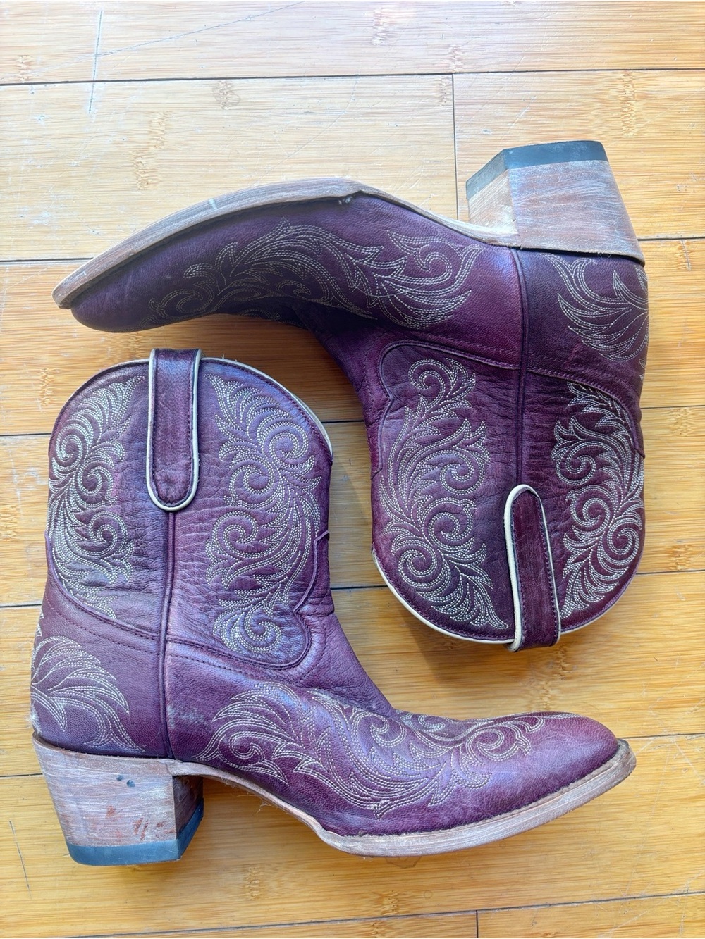 Azulado Leather Shorty Cowboy Boots Western Cowgirl